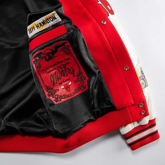 NBA CHICAGO BULLS WOOL AND LEATHER JACKET  large image number 3