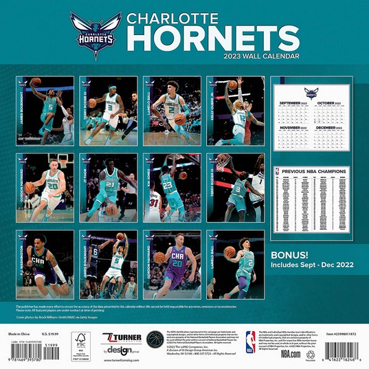 Buy NBA Charlotte Team Wall Calendar 2023 for EUR 13.99 on