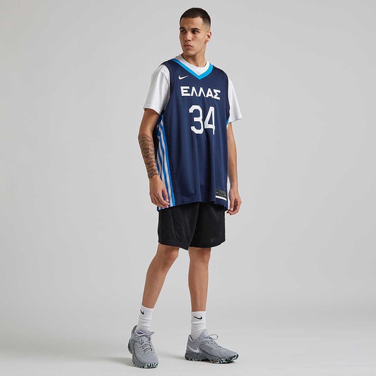 Blue Nike Greece Basketball Jersey