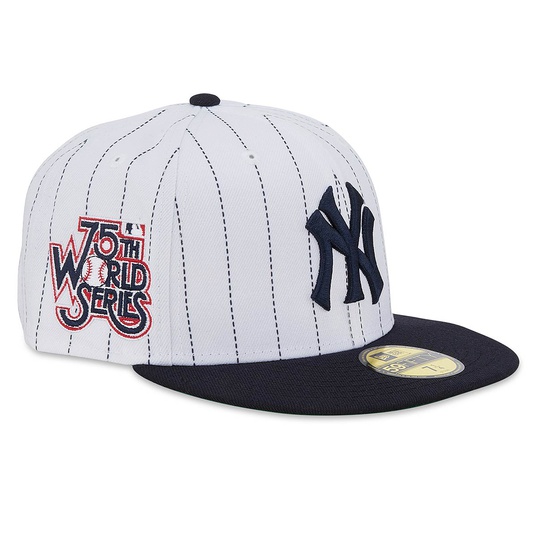 MLB NEW YORK YANKEES 59FIFTY PINSTRIPE 75TH WORLD SERIES PATCH CAP  large número de imagen 2
