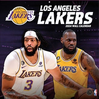 NBA LOS ANGELES LAKERS 30 x 30CM WALL CALENDAR 2024