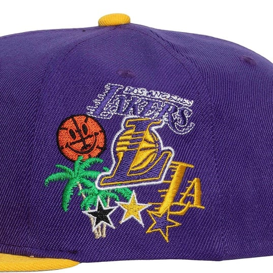 NBA HARDWOOD CLASSICS LOS ANGELES LAKERS PATCH OVERLOAD SNAPBACK CAP  large image number 3