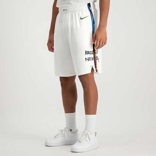 Men's Nike NBA Brooklyn Nets City Edition Swingman Shorts - White
