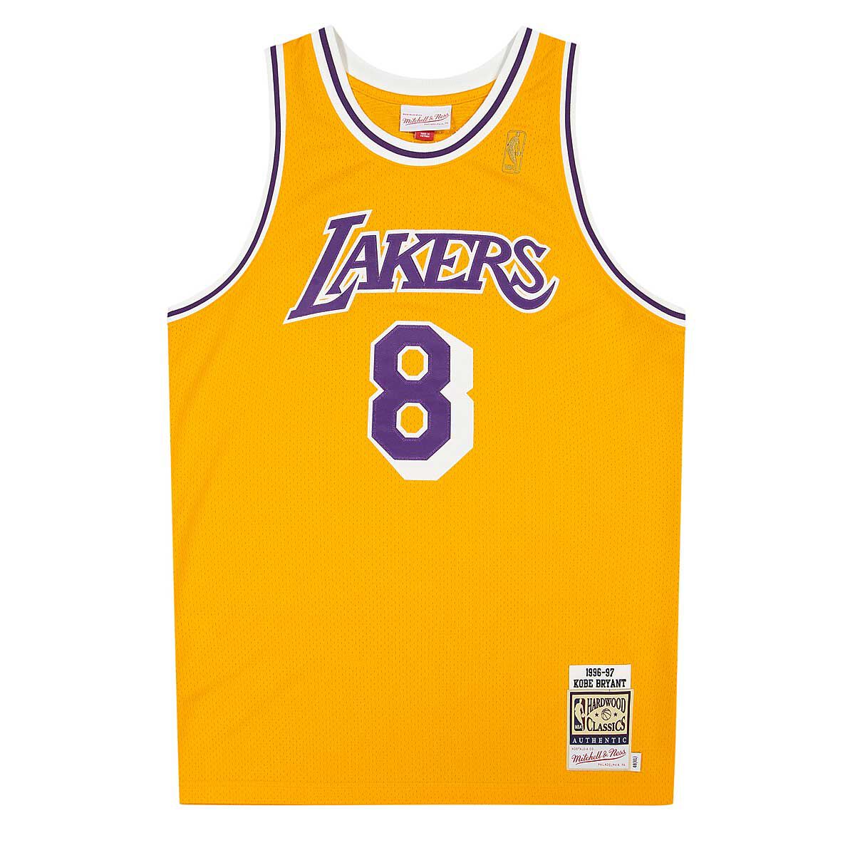Retro 96 97 Gold Logo Los Angeles Kobe Bryant Basketball Shorts Stitched 