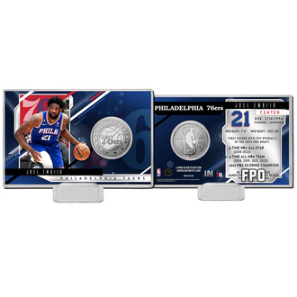 NBA Philadelphia 76ers Joel Embiid Silver Mint Coin Card