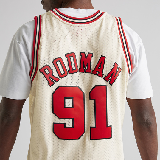 Dennis Rodman Jersey Chicago Bulls Mitchell & Ness NBA White Throwback  Swingman Jersey