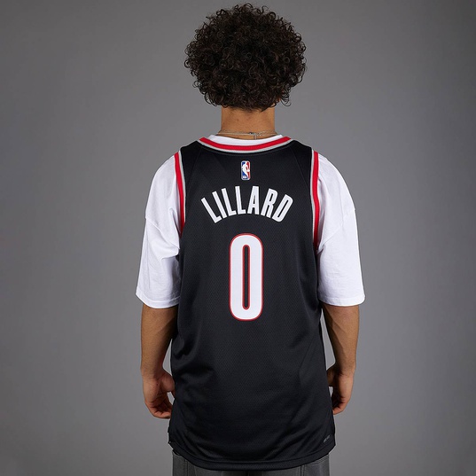 Nike Men's Damian Lillard Black Portland Trail Blazers 2021/22 Diamond Swingman Jersey - Icon Edition - Black