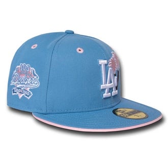 MLB LOS ANGELES DODGERS PALM TREE 100TH ANNIVERSARY PATCH 59FIFTY CAP