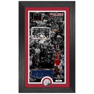 NBA Michael Jordan Chicago Bulls The Last Shot 98 Finals Silver Coin Photo Mint