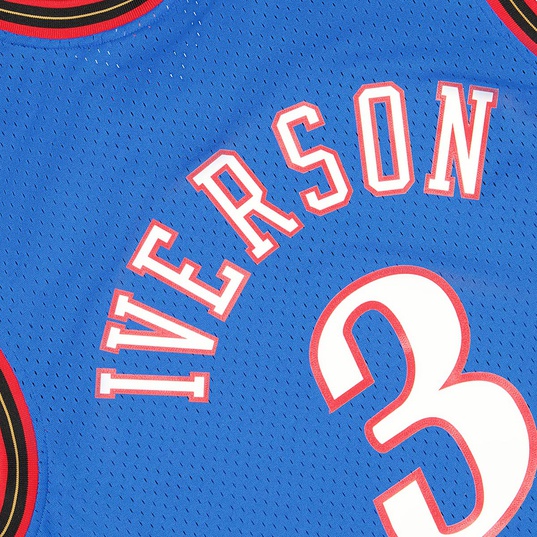 Shop Mitchell & Ness Philadelphia 76ers Allen Iverson 1999-2000 Reload  Swingman Jersey SMJYCP19267-P76RED199AIV red