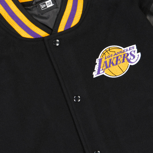 La Lakers Training Team Logo Black Varsity Jacket