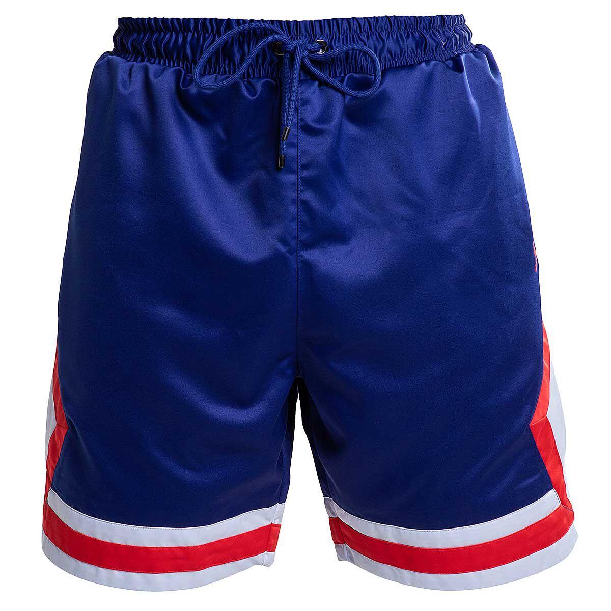 half red half blue jordan shorts
