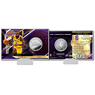 NBA Los Angeles Lakers Lebron James Silver Mint Coin Card