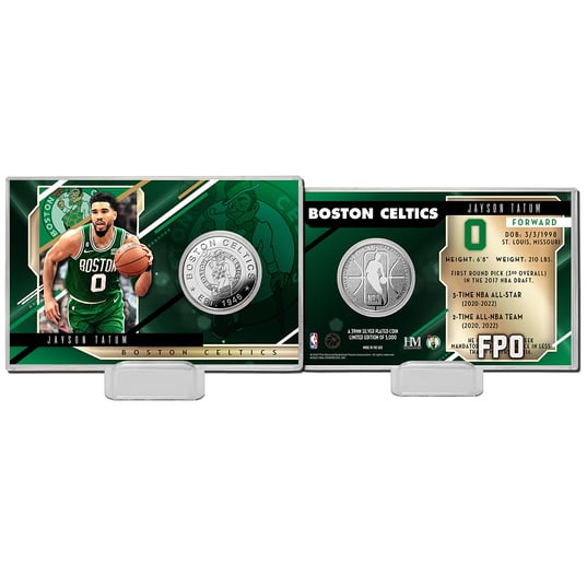 NBA Boston Celtics Jason Tatum Silver Mint Coin Card  large numero dellimmagine {1}