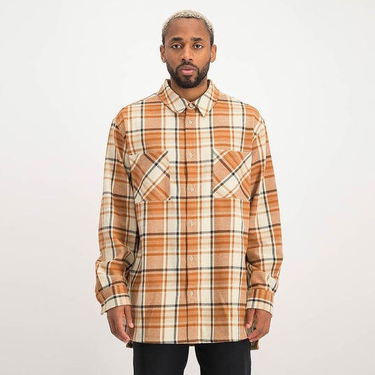 Long Oversized Checked Leaves Shirt  large image number 2