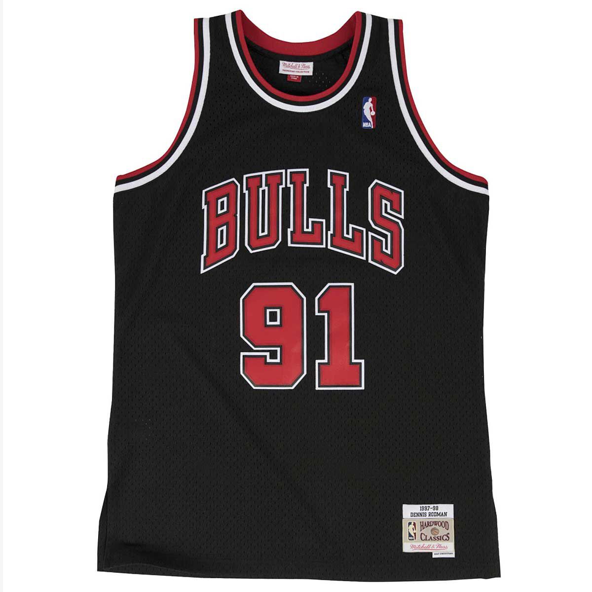 NEW Chicago Bulls #91 Dennis Rodman Retro Basketball Jersey Black/stripes 
