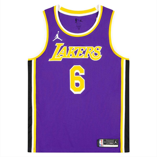 Nike Basketball NBA LA Lakers unisex Lebron James essential graphic t-shirt  in white and purple