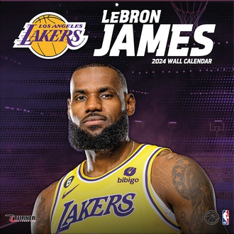 NBA LOS ANGELES LAKERS LEBRON JAMES 30 x 30CM WALL CALENDAR 2024
