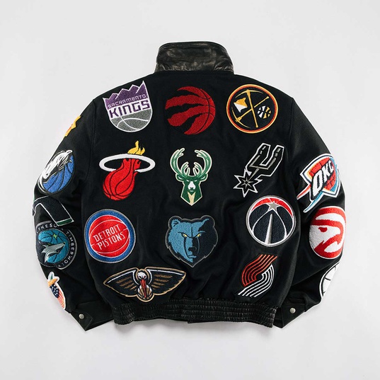 NBA COLLAGE WOOL AND LEATHER JACKET  large image number 2