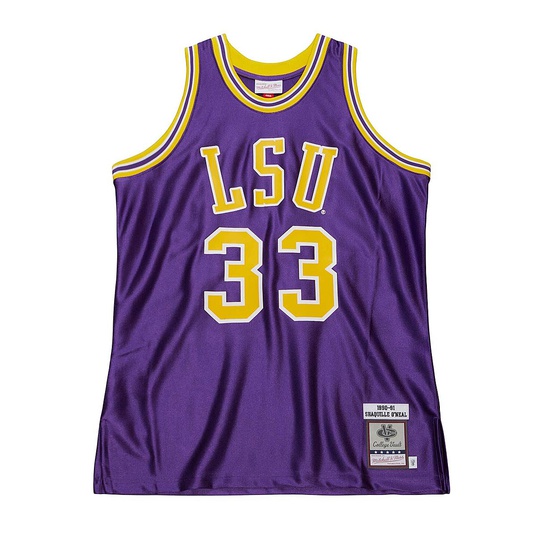 NCAA LOUISIANA STATE TIGERS AUTHENTIC JERSEY SHAQUILLE O'NEAL  large número de imagen 1