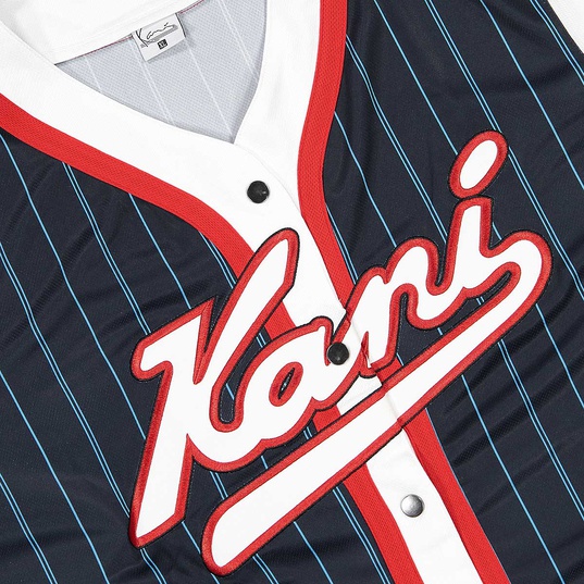 Varsity Block Pinstripe Baseball Shirt  large afbeeldingnummer 4