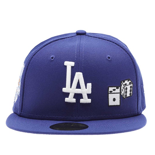 MLB LOS ANGELES DODGERS ROYAL DICE 50TH ANNIVERSARY PATCH 59FIFTY CAP  large image number 3