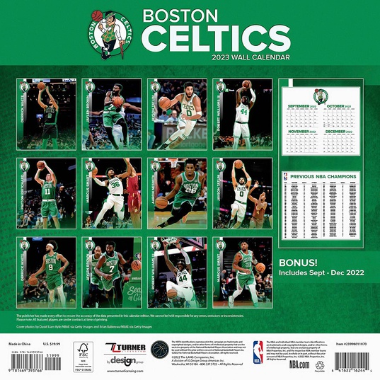 NBA Boston Celtics Team Wall Calendar 2023  large afbeeldingnummer 2