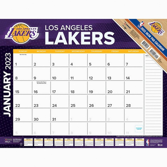 Los Angeles Lakers- NBA - Desk Calendar -2023  large numero dellimmagine {1}