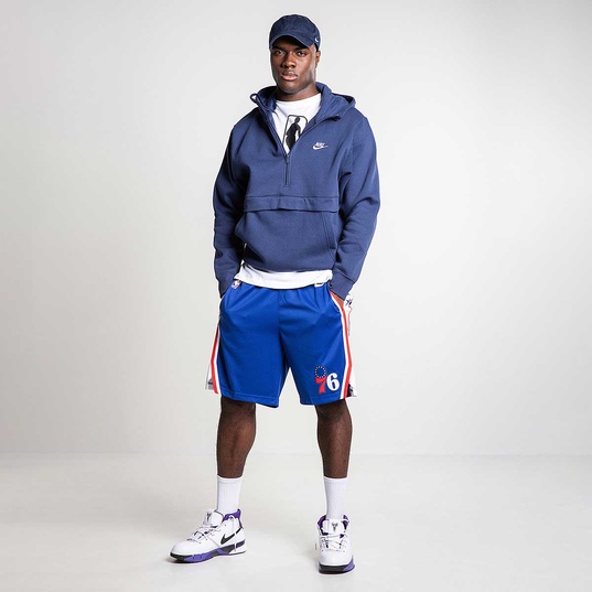 Nike Men's Philadelphia 76ers Red Courtside Fleece Pullover Hoodie, XL