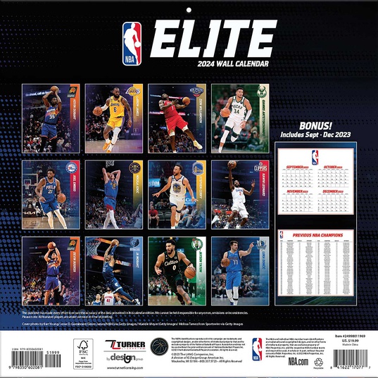 Buy NBA NBA ELITE 30 x 30CM WALL CALENDAR 2024 for EUR 21.90 on