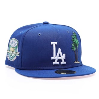 MLB LOS ANGELES DODGERS PALM TREE 50TH ANNIVERSARY PATCH 59FIFTY CAP