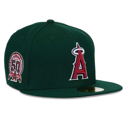 MLB ANAHEIM ANGELS 50TH ANNIVERSARY PATCH 59FIFTY CAP  large image number 2