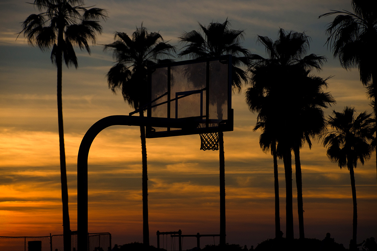 Basketball court on the beach