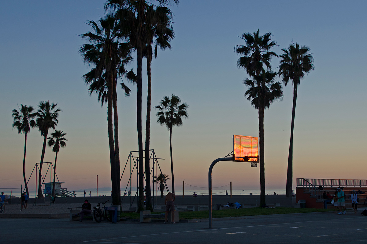 Basketball hoop as seen on Venice Beach