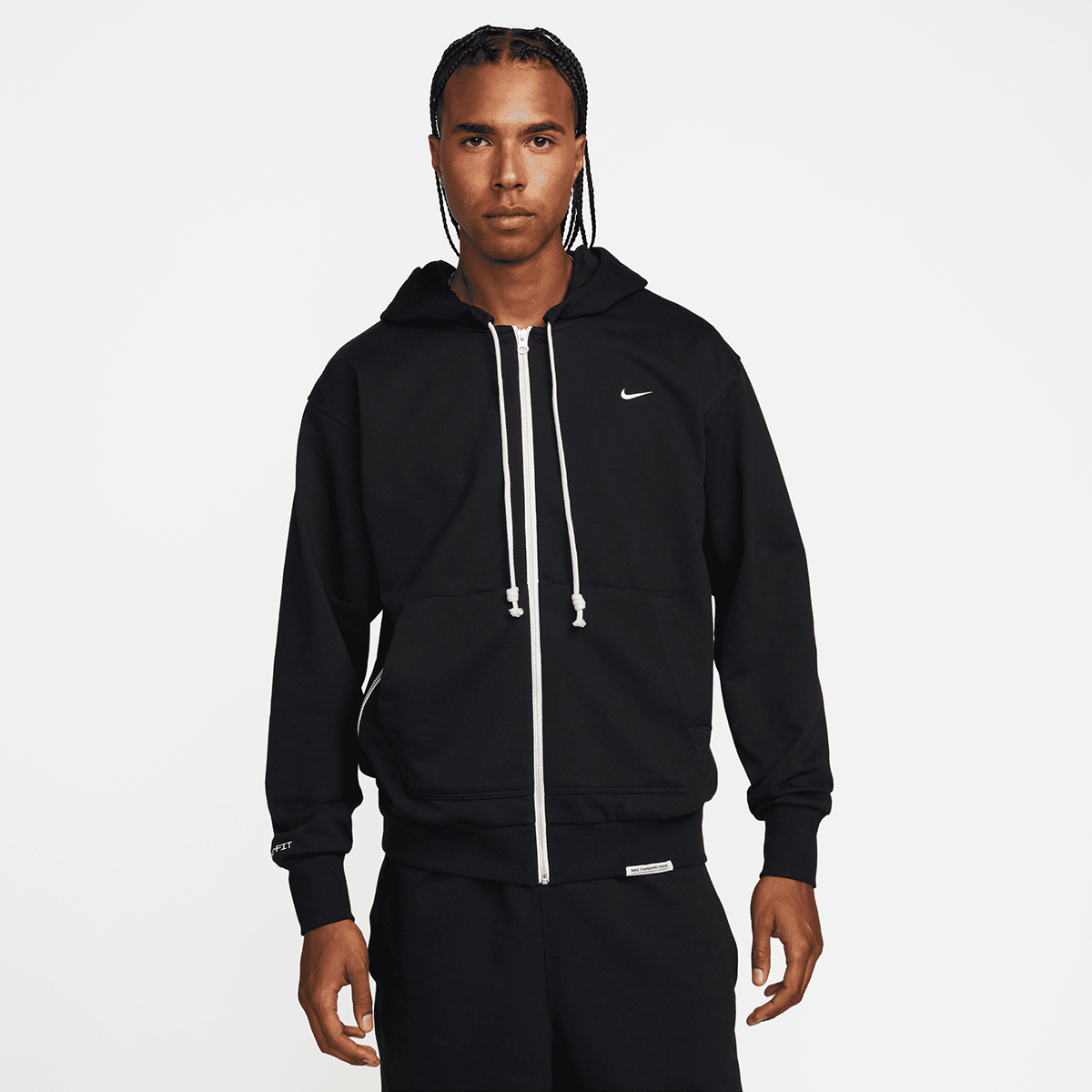Image of Nike M Nbb Dri-fit Standard Issue Full-zip Hoody, Black/pale Ivory
