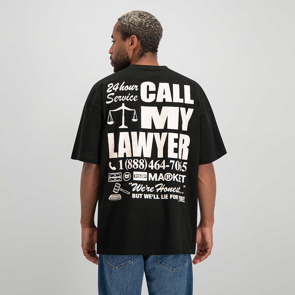 Market 24 Hr Lawyer Service Pocket T-Shirt, Black
