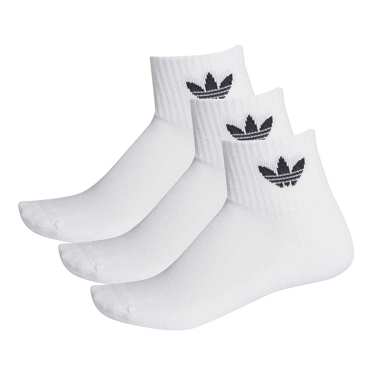 Image of Adidas Originals Mid Ankle Socks, White/white/black