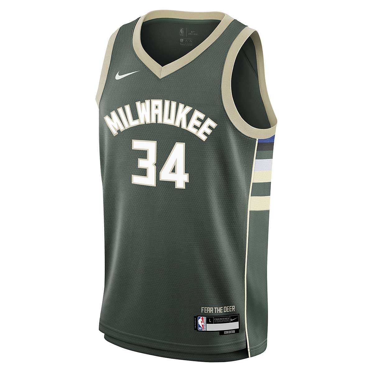 Image of Nike Kids NBA Icon Swingman Jersey Milwaukee Bucks Antetokounmpo Giannis, Dark Green