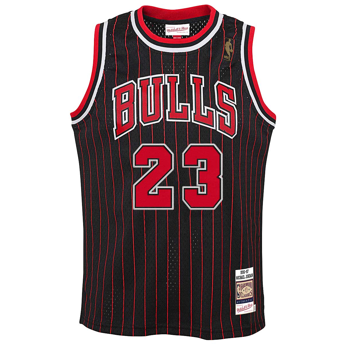Mitchell And Ness Kids Nba Chicago Bulls 1996-97 Authentic Jersey Michael Jordan Kids, Black/Red