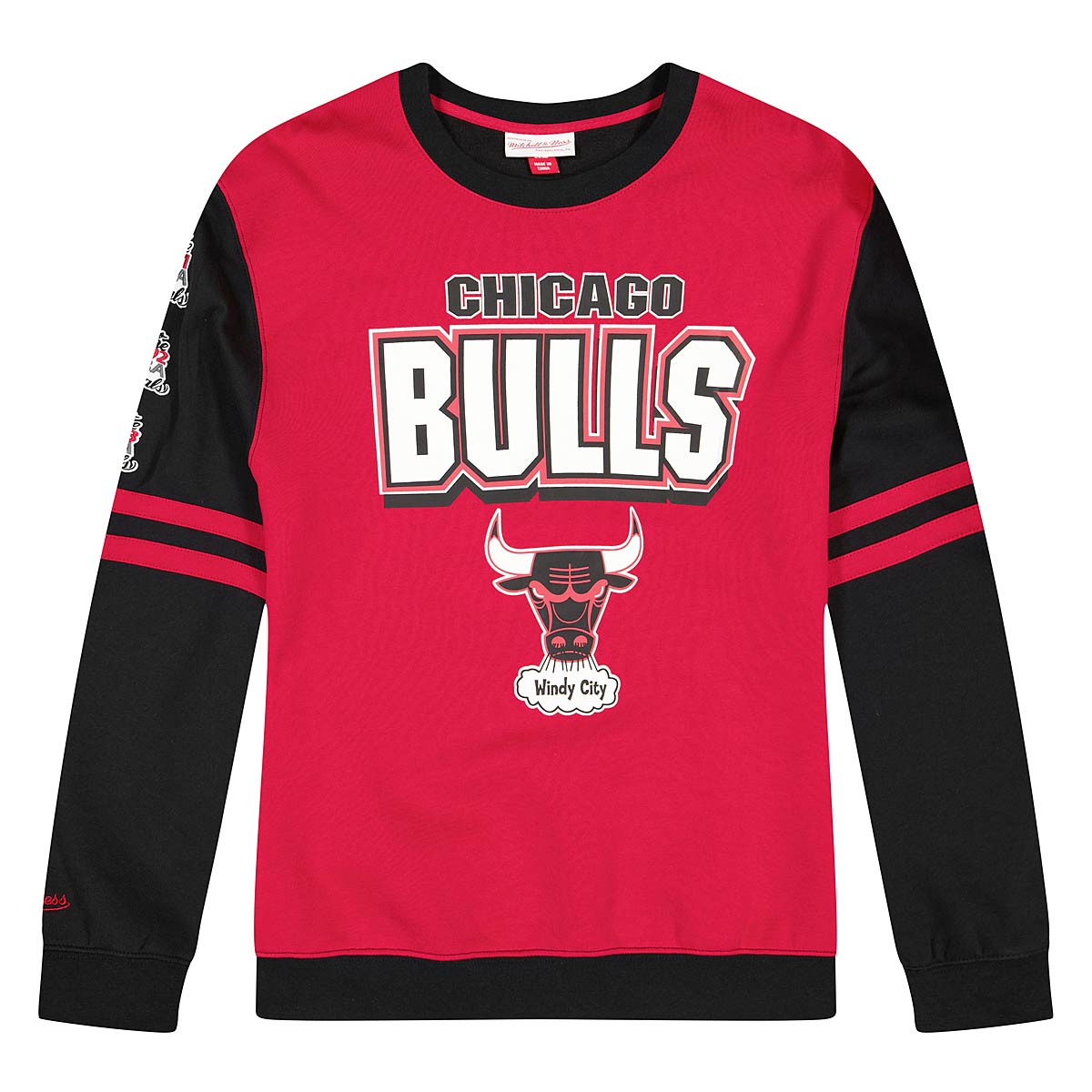 Mitchell And Ness Nba Chicago Bulls All Over Crewneck 2.0, Scarlet