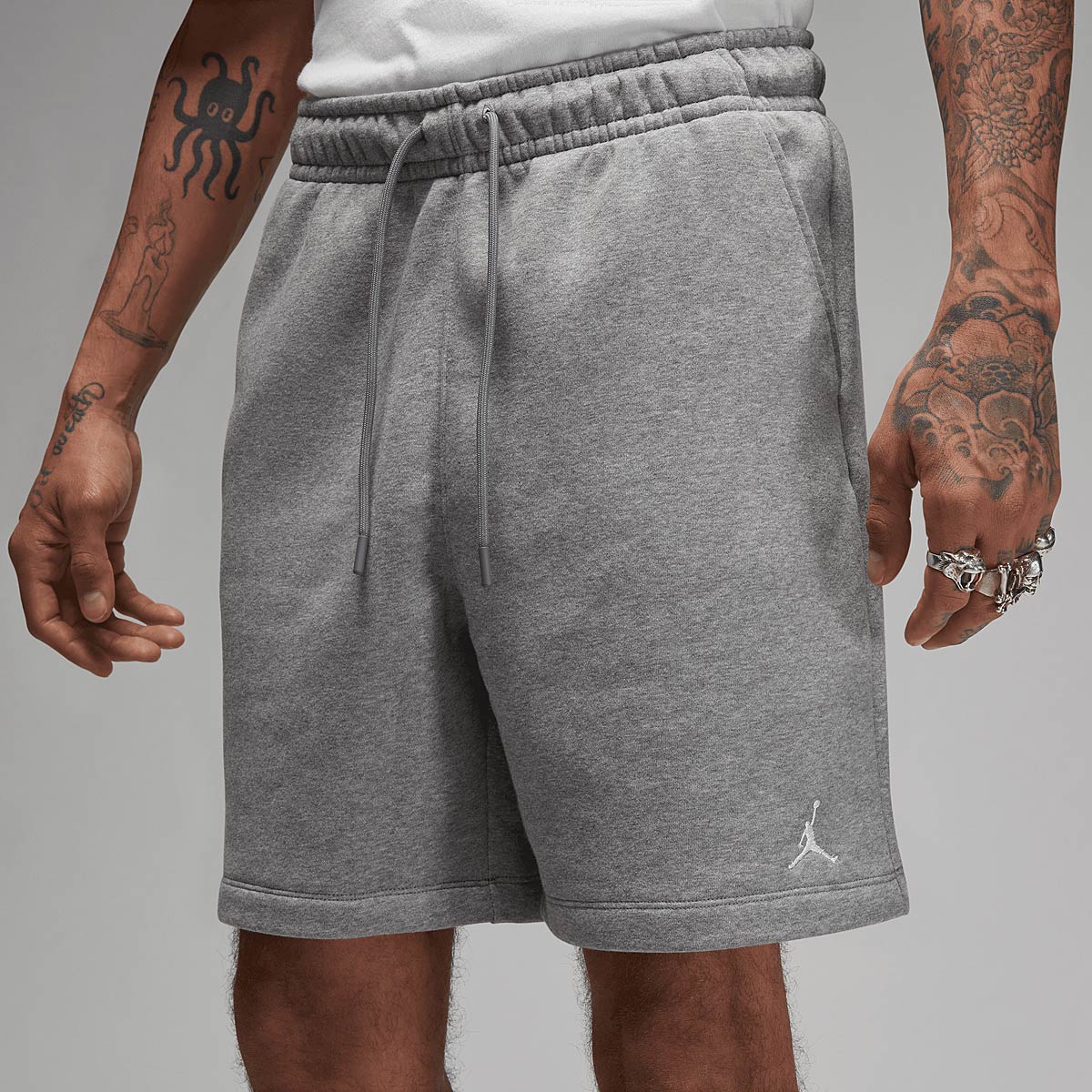 Jordan M J Essential Fleece Shorts, Grey/weiß XL