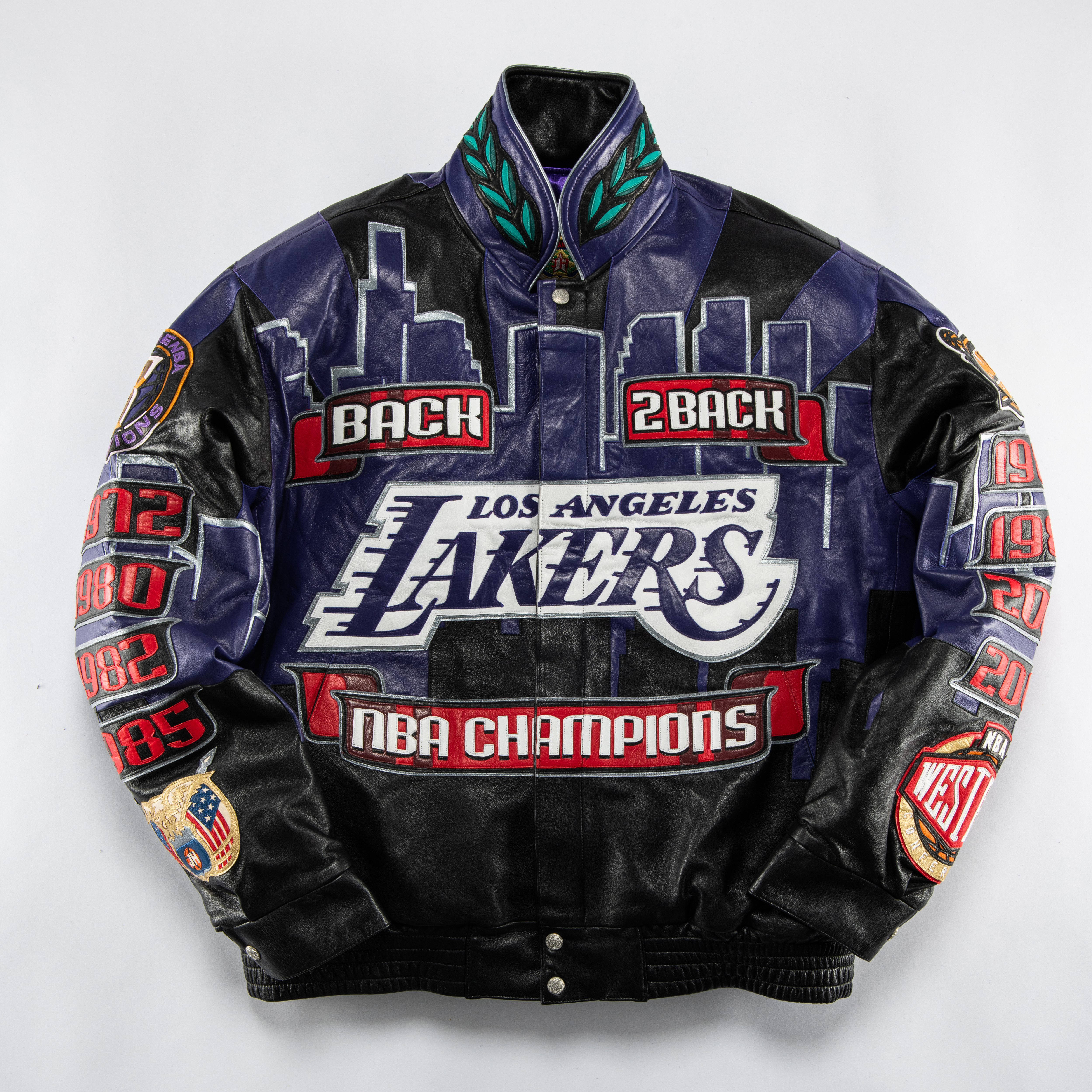 Jeff Hamilton Lakers 2001 Championship Leather Jacket, Purple