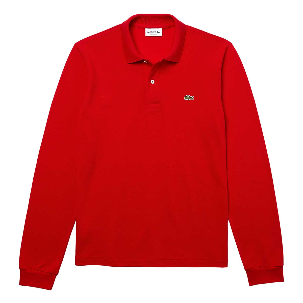 Lacoste Small Croc Longsleeve Polo, Red