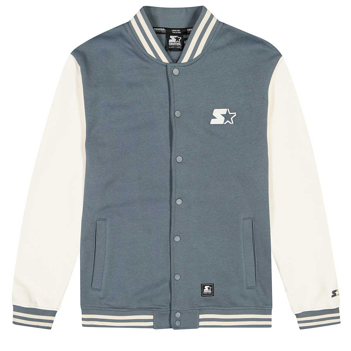 Starter College Fleece Jacket, Heavymetal/Palewhite