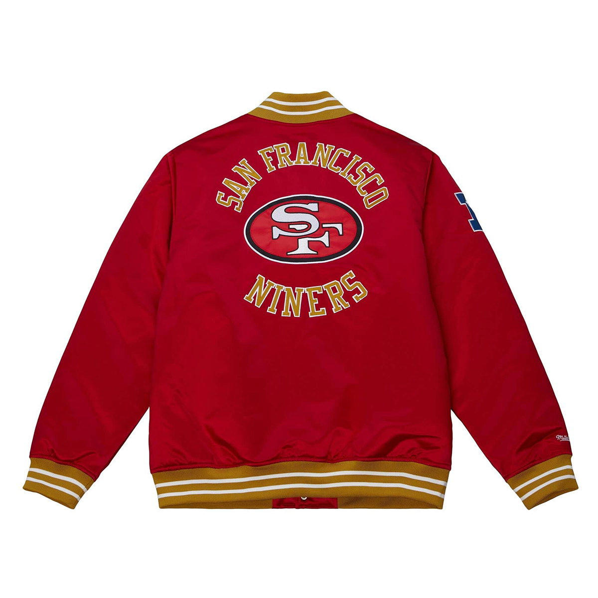 Mitchell And Ness Nfl San Francisco 49Ers Heavyweight Satin Jacket, Scarlet