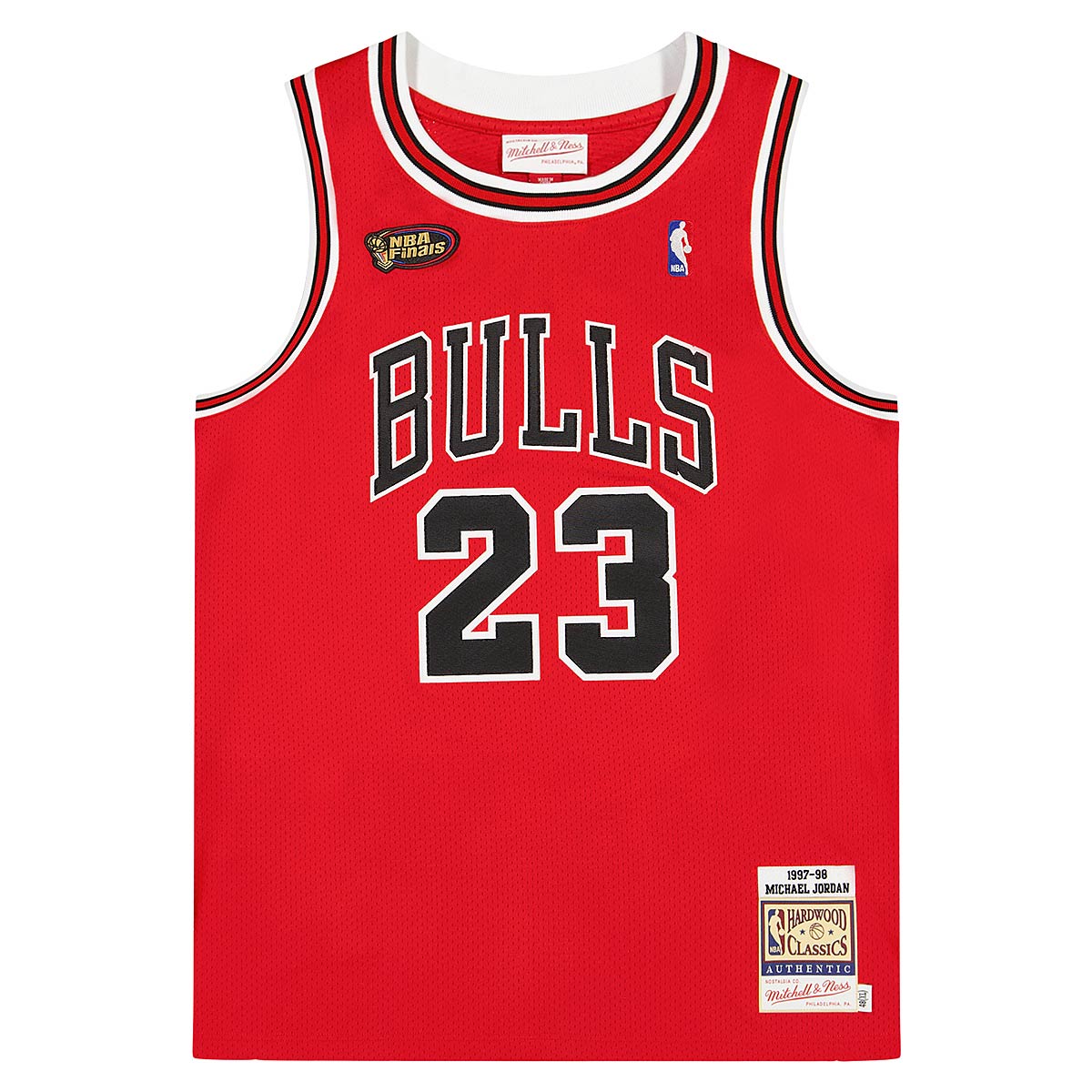 Image of Mitchell And Ness NBA Chicago Bulls 1997-98 Authentic Away Jersey Michael Jordan, Scarlet