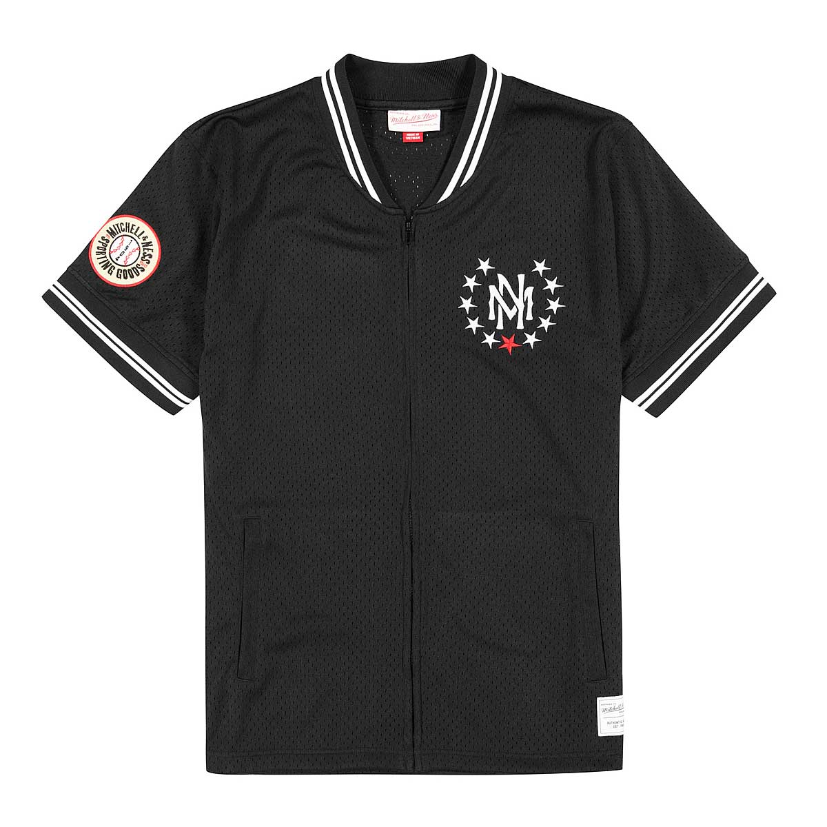 Mitchell And Ness Essentials Baseball Jersey Branded, Black