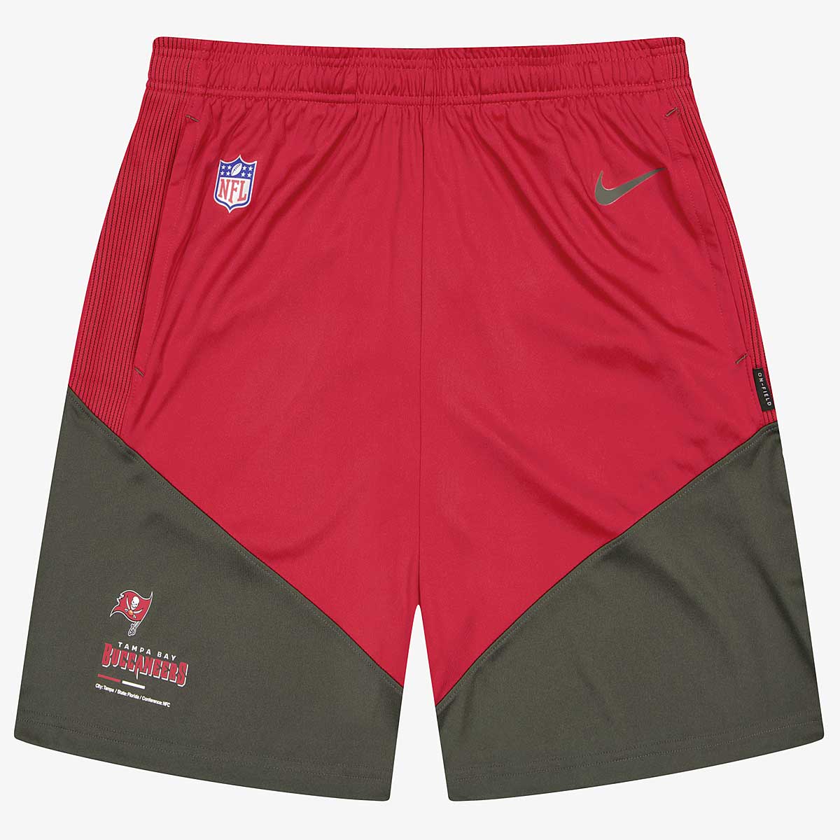 Nike Nfl Tampa Bay Buccaners Dri-Fit Knit Shorts, Gym Red-Deep Pewter-Gym Red Tampa Bay Buccaneers