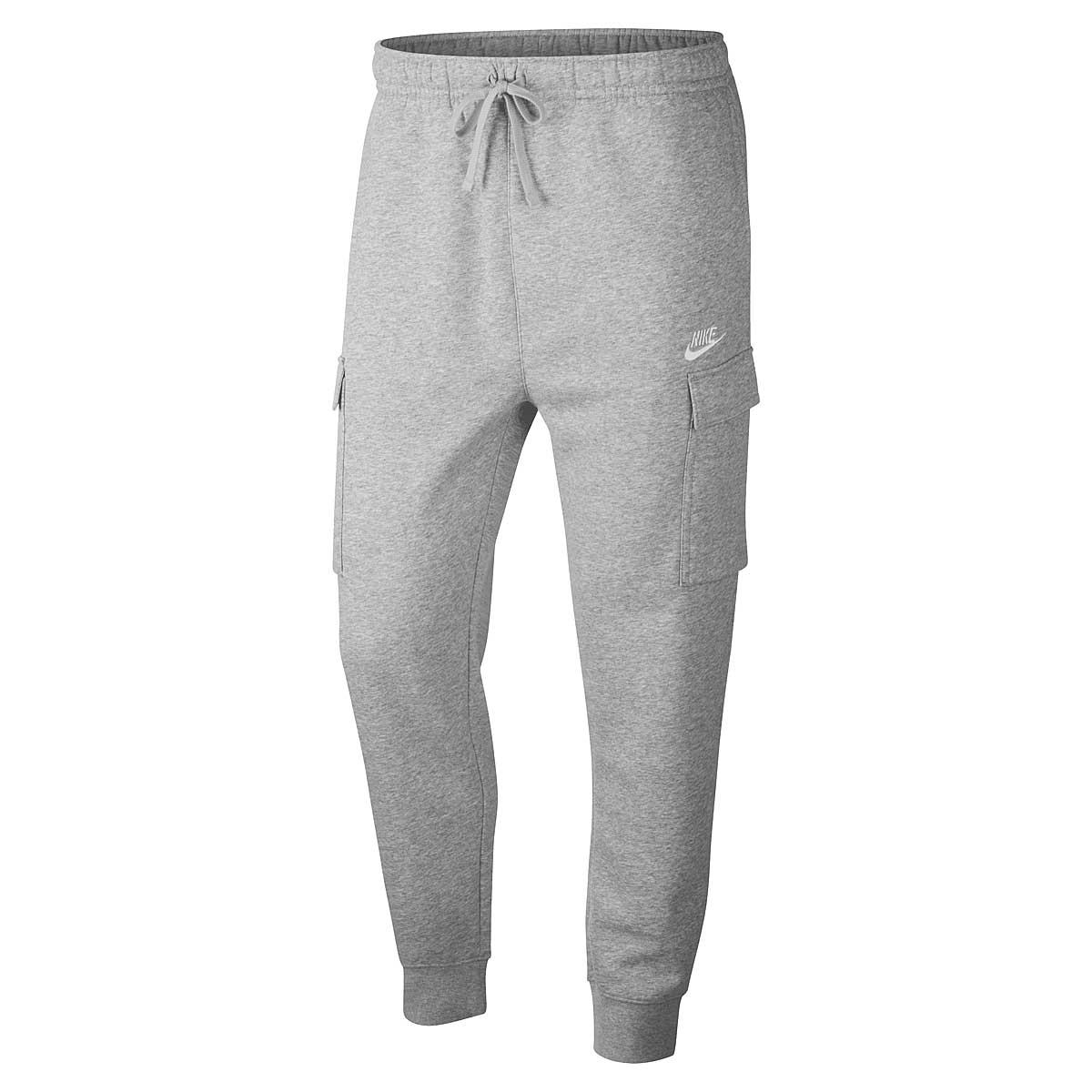 Image of Nike Nsw Club Fleece Cargo Pant, Dk Grey Heather/matte Silver/white