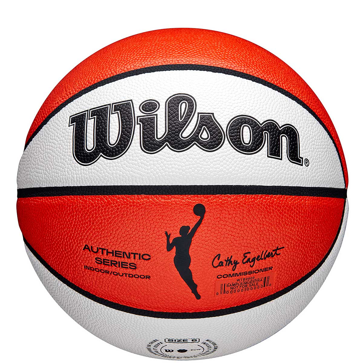 Image of Wilson Wnba Authentic Indoor Outdoor Basketball, Orange/white